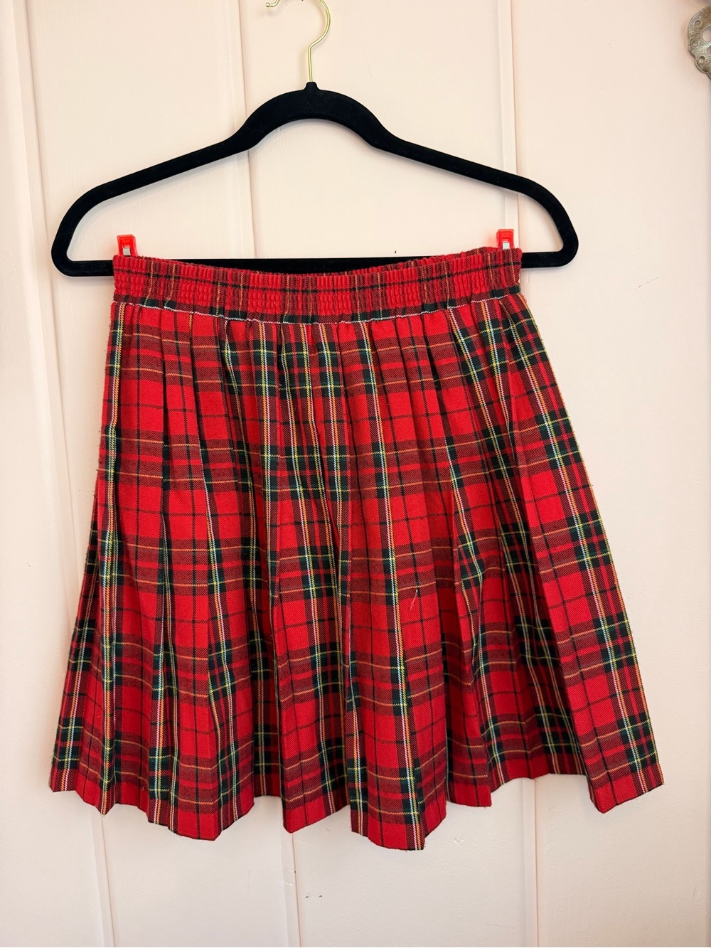 Jantzen Red Plaid Circle Skirt with Green & Black Accents